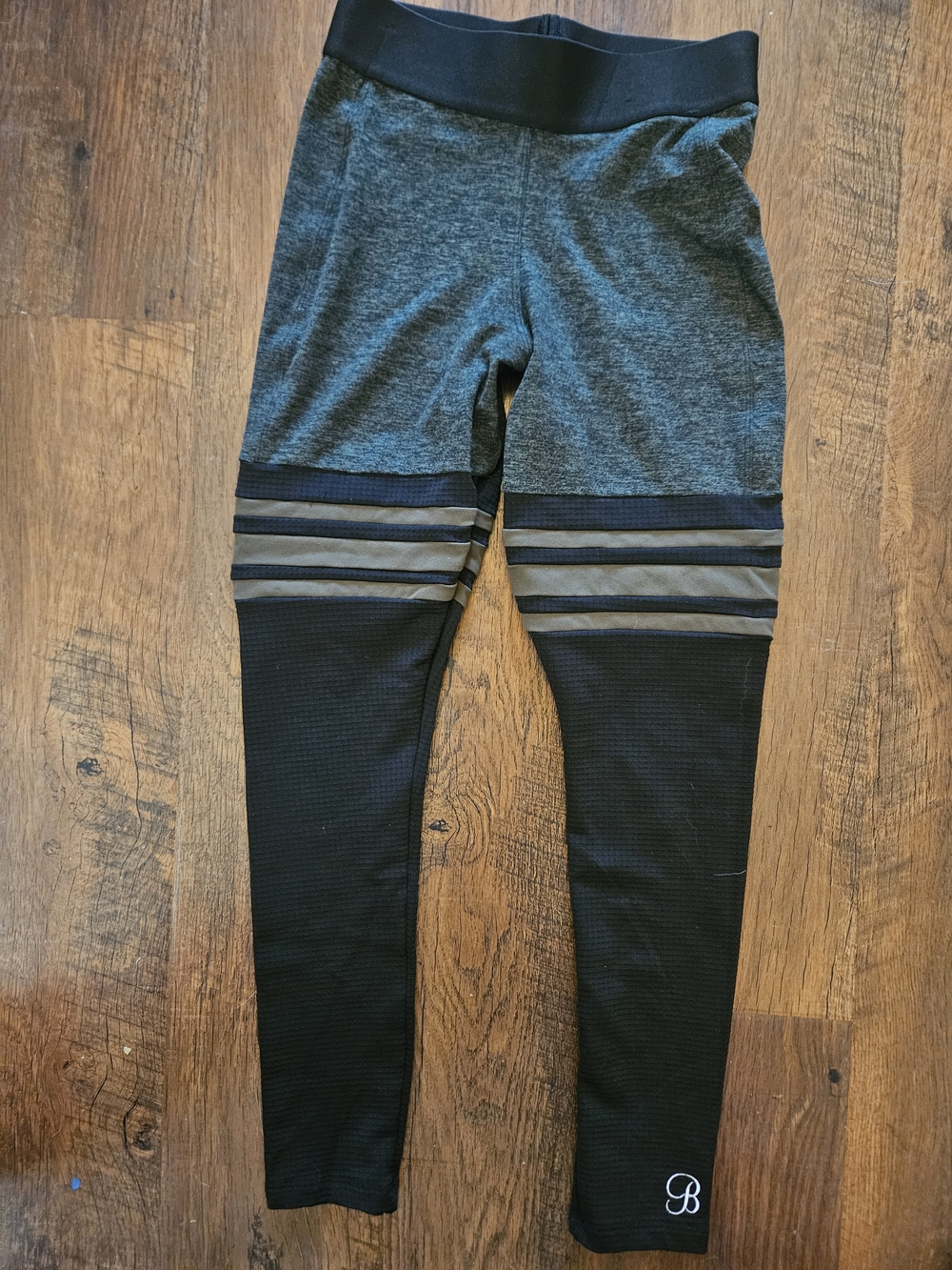 Bombshell Sportswear Dark Green Striped Performance Leggings